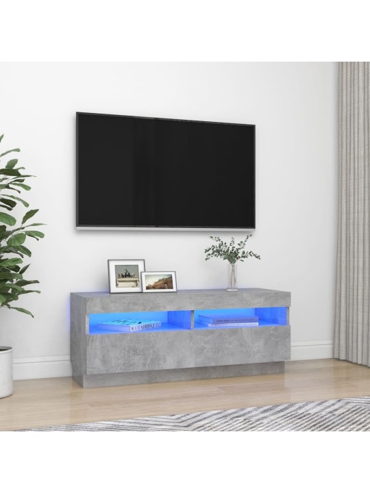 Telerialus LED-tuledega, betoonhall, 100 x 35 x 40 cm