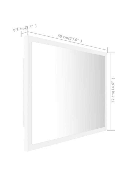 LED vannitoa peeglikapp valge 60x8,5x37 cm puitlaastplaat