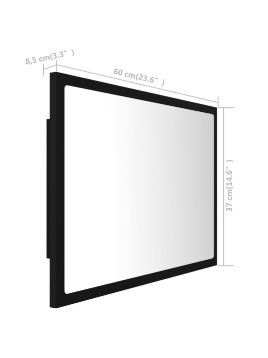 LED vannitoa peeglikapp must 60x8,5x37 cm akrüül