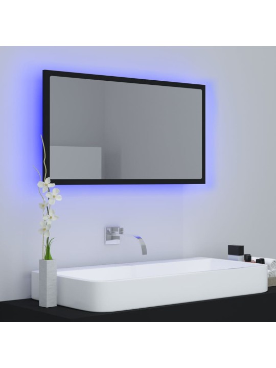 LED vannitoa peeglikapp, must, 80x8,5x37 cm, akrüül