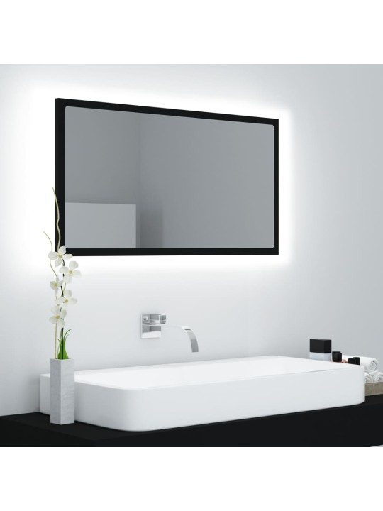 LED vannitoa peeglikapp, must, 80x8,5x37 cm, akrüül