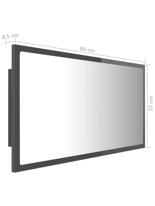 LED vannitoa peeglikapp, hall, 80x8,5x37 cm, akrüül