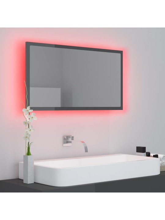 LED vannitoa peeglikapp, hall, 80x8,5x37 cm, akrüül