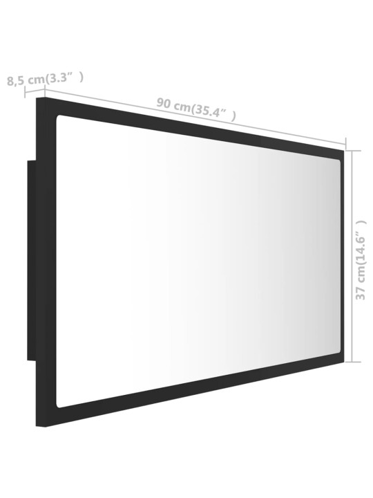 LED vannitoa peeglikapp, hall, 90x8,5x37 cm, akrüül