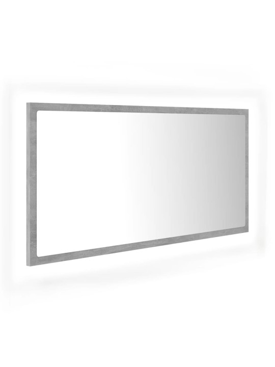 LED vannitoa peeglikapp, betoonhall, 90x8,5x37 cm, akrüül