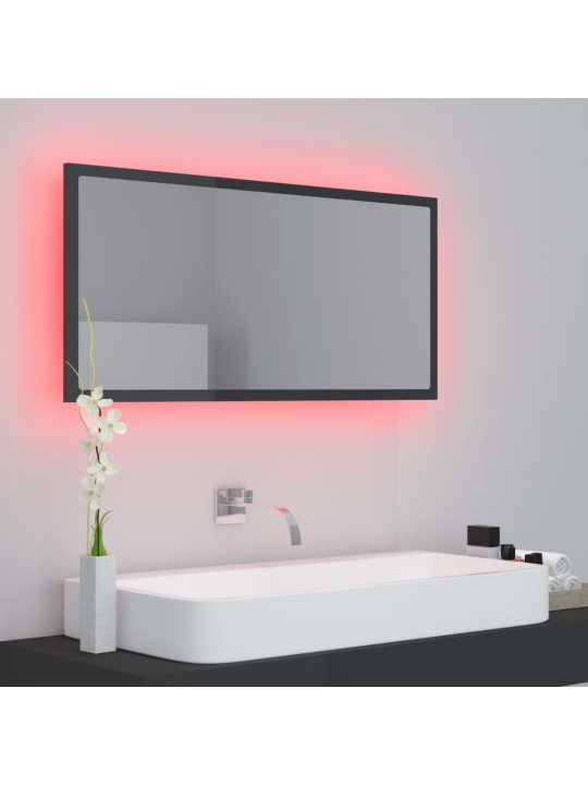 LED vannitoa peeglikapp, hall, 90x8,5x37 cm, akrüül