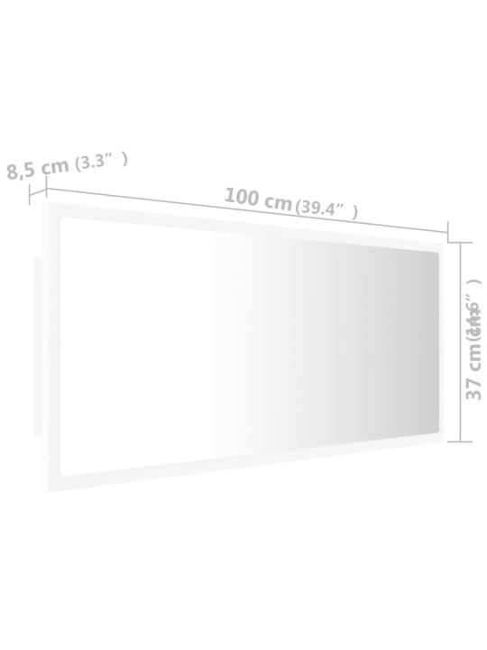 LED vannitoa peeglikapp, valge, 100x8,5x37 cm, akrüül