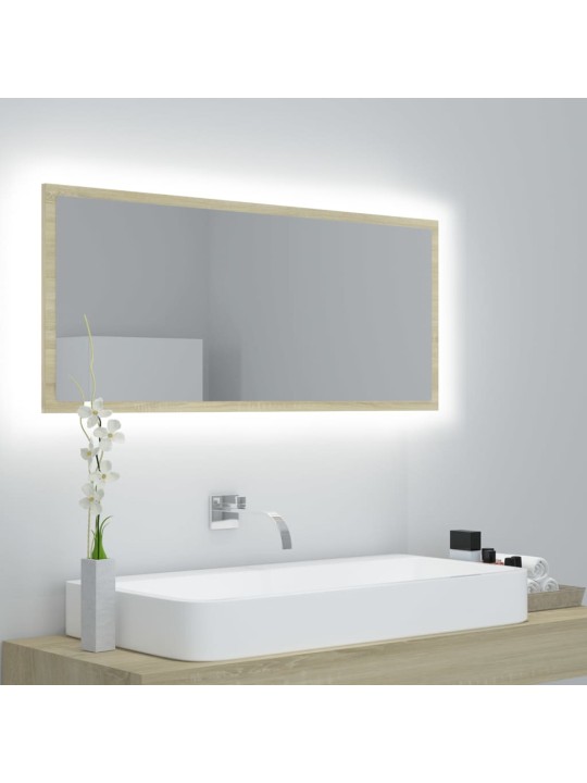 LED vannitoa peeglikapp, sonoma tamm, 100x8,5x37 cm, akrüül