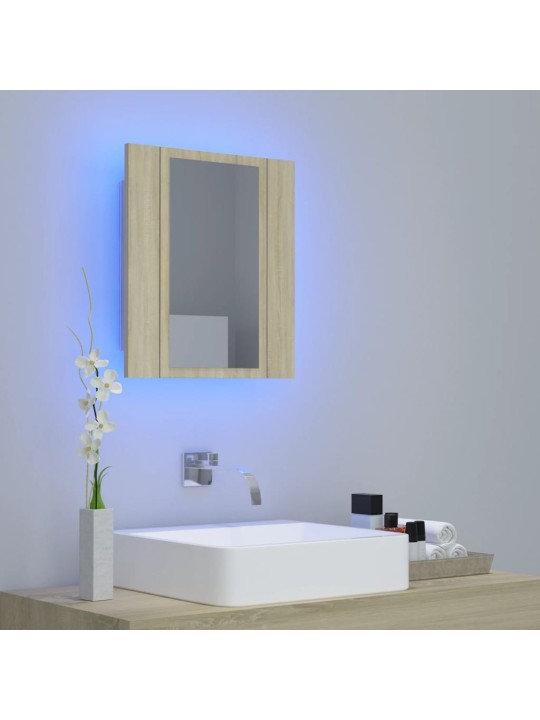 LED-peeglikapp sonoma tamm 40x12x45 cm, akrüül