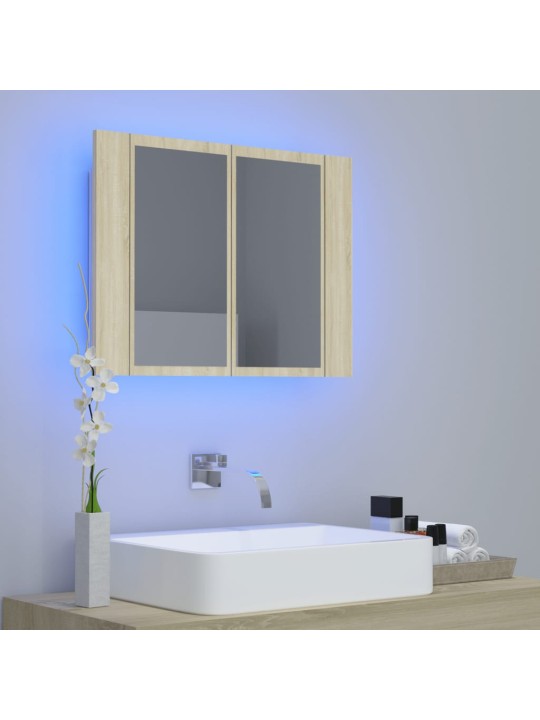 LED-peeglikapp sonoma tamm 60 x 12 x 45 cm, akrüül