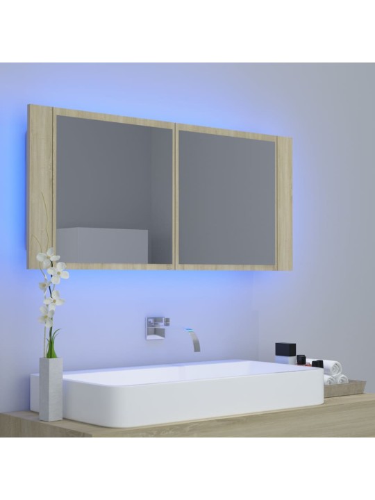 LED-peeglikapp sonoma tamm 100 x 12 x 45 cm, akrüül