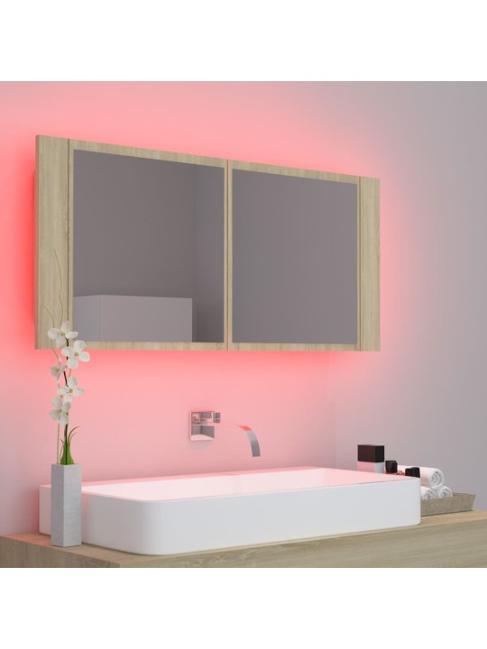 LED-peeglikapp sonoma tamm 100 x 12 x 45 cm, akrüül