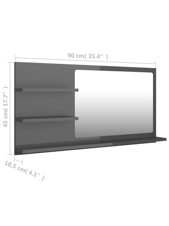 Vannitoa peeglikapp hall 90x10,5x45 cm puitlaastplaat