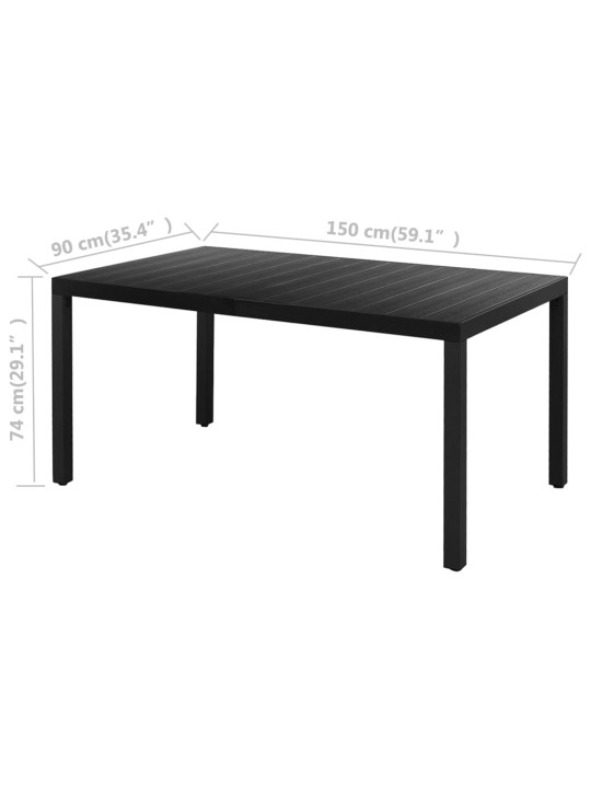 7-OSALINE AIAMÖÖBLIKOMPLEKT, PVC-ROTANG, MUST