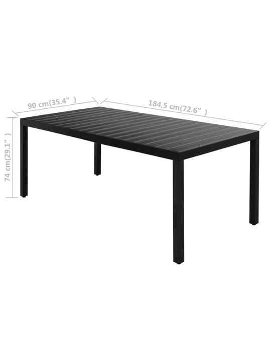 9-OSALINE AIAMÖÖBLIKOMPLEKT, PVC-ROTANG, MUST