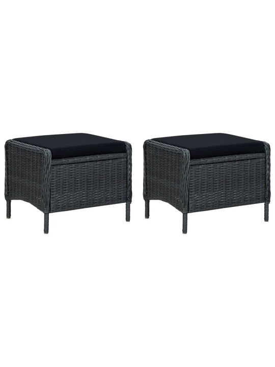 3-osaline aiamööblikomplekt patjadega, polürotang, tumehall