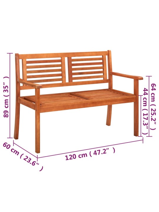 2-kohaline aiapink padjaga, 120 cm, eukalüptipuit