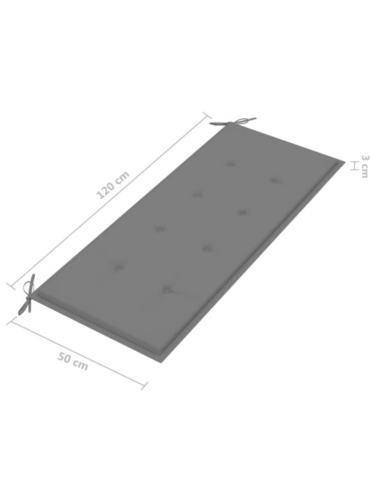 2-kohaline aiapink istmepadjaga, 120 cm, hall, eukalüptipuit