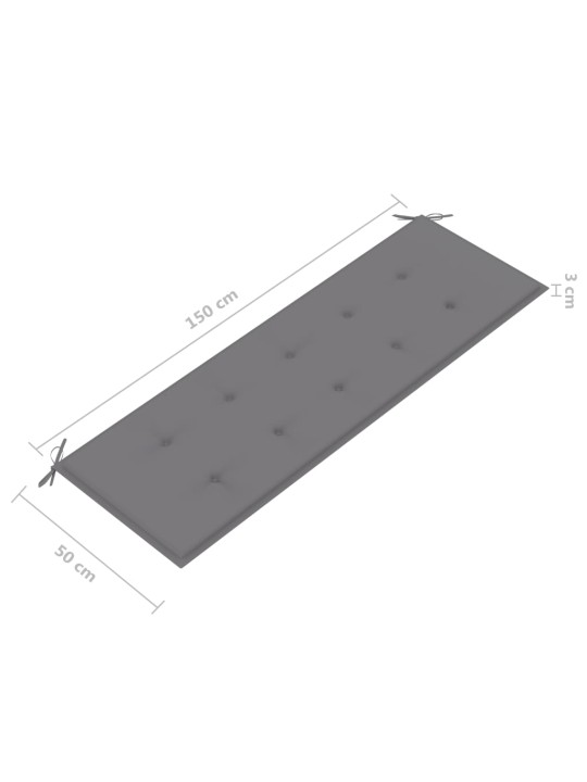 3-kohaline aiapink padjaga 150 cm, hall, eukalüptipuit