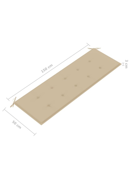 3-kohaline aiapink istmepadjaga, 150 cm, hall, eukalüptipuit