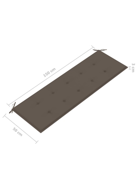 3-kohaline aiapink padjaga 150 cm, hall, eukalüptipuit