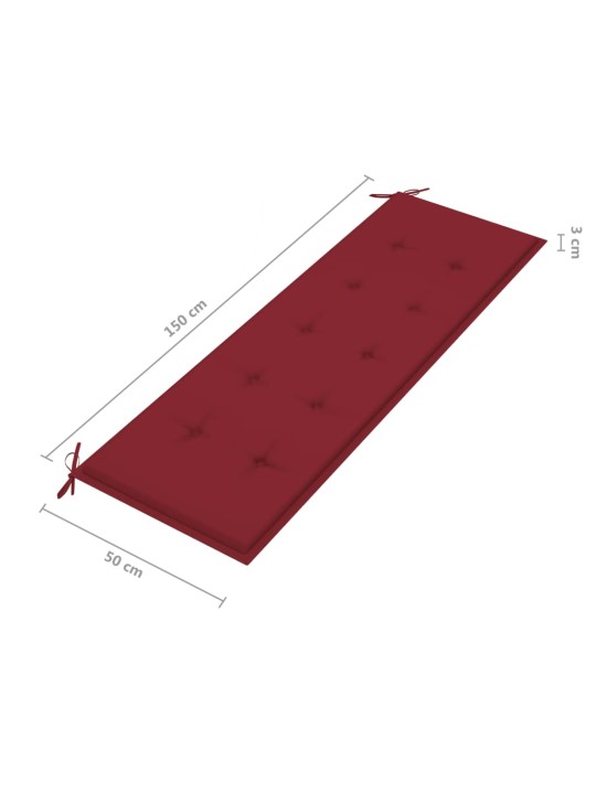 3-kohaline aiapink padjaga 150 cm, hall, eukalüptipuit