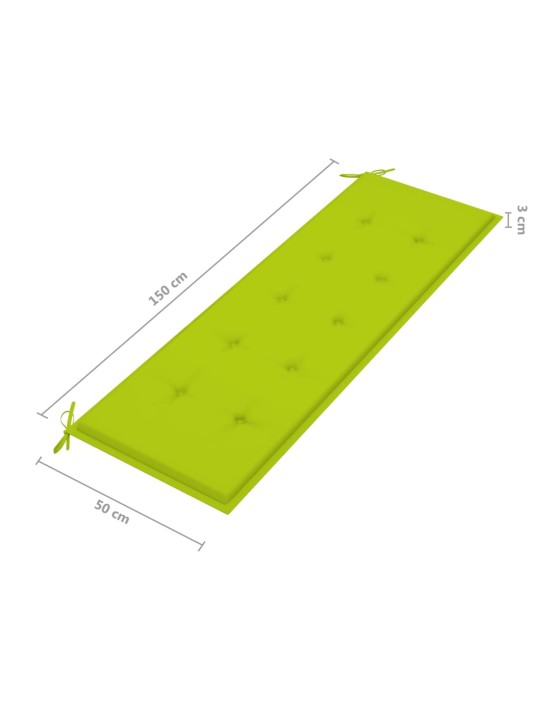 3-kohaline aiapink padjaga 150 cm, hall, eukalüptipuit