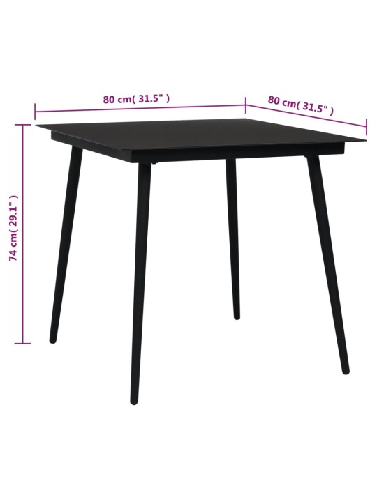 5-osaline aiamööbli komplekt, must, pvc-rotang