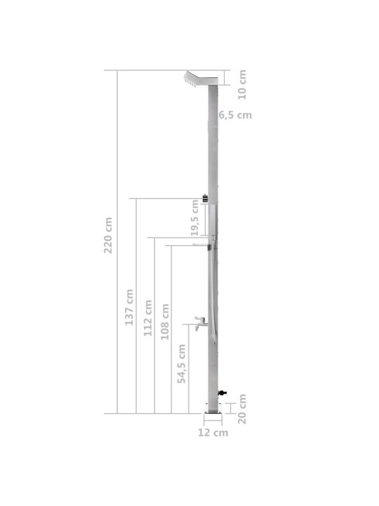 Aiadušš, 220 cm, roostevaba teras