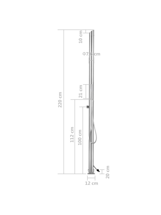 Aiadušš, 220 cm, roostevaba teras