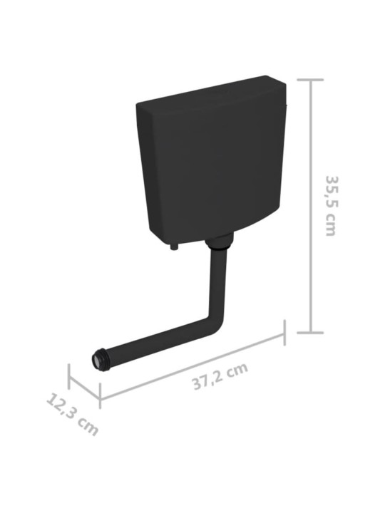 Wc loputuskast alumise vee sisselaskega 3/6 l must