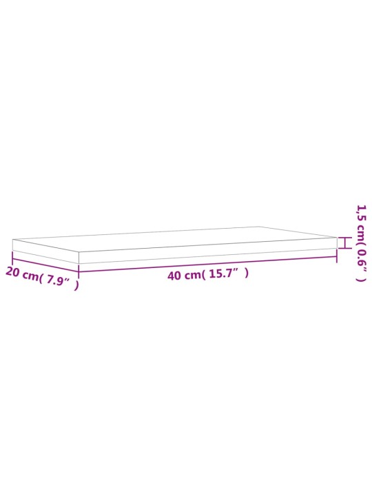 Riiuliplaadid 4 tk, valge, 40x20x1,5 cm, puitlaastplaat