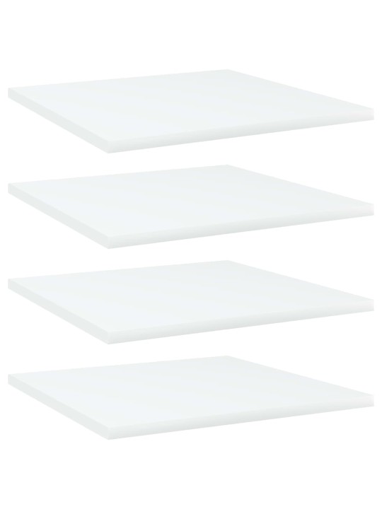 Riiuliplaadid 4 tk, valge, 40x40x1,5 cm, puitlaastplaat