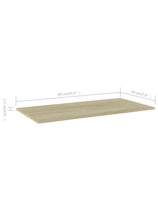 Riiuliplaadid 4 tk, sonoma tamm, 80x20x1,5 cm, puitlaastplaat
