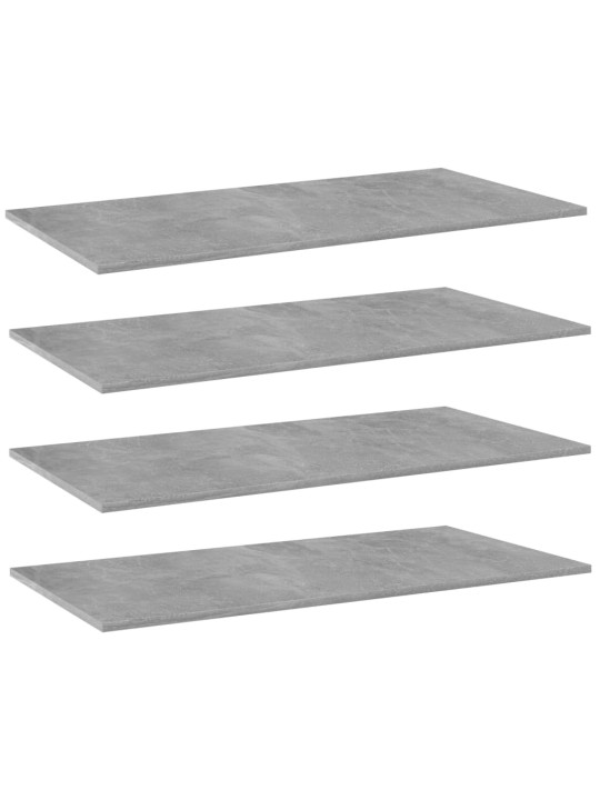 Riiuliplaadid 4 tk, betoonhall, 80x20x1,5 cm, puitlaastplaat