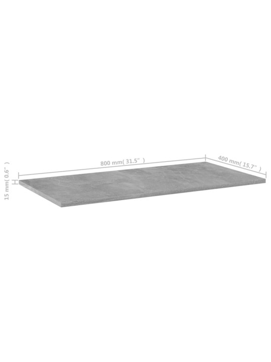 Riiuliplaadid 4 tk, betoonhall, 80x40x1,5 cm, puitlaastplaat