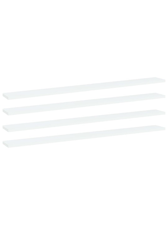 Riiuliplaadid 4 tk, valge, 100x10x1,5 cm, puitlaastplaat