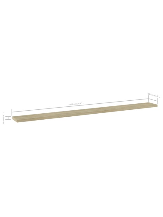 Riiuliplaadid 4 tk, sonoma tamm, 100x10x1,5 cm, puitlaastplaat