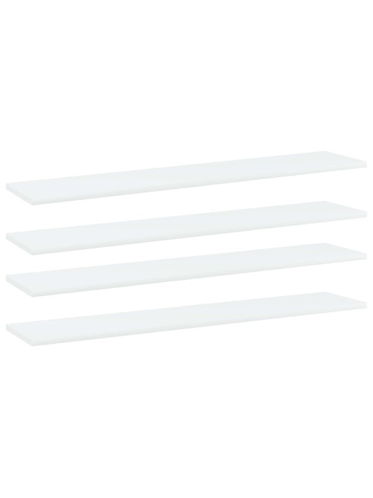Riiuliplaadid 4 tk, valge, 100x20x1,5 cm, puitlaastplaat
