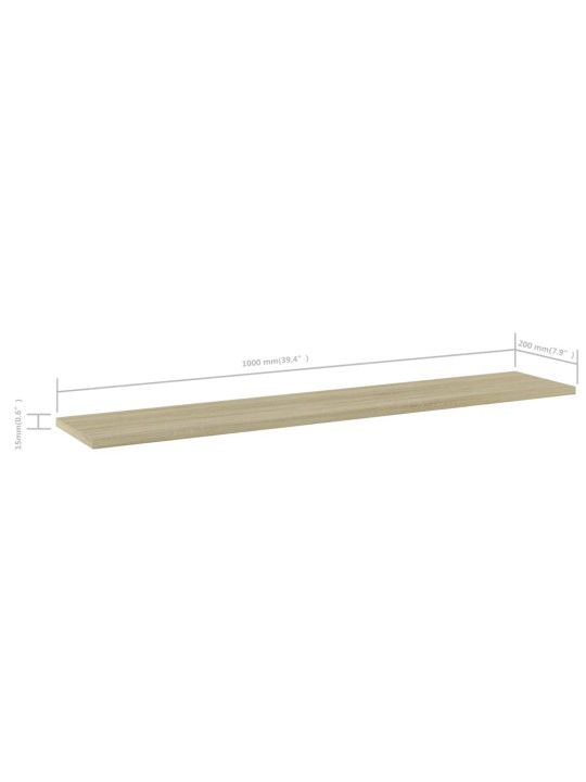 Riiuliplaadid 4 tk, sonoma tamm, 100x20x1,5 cm, puitlaastplaat