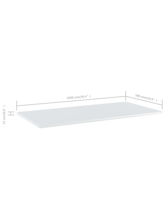 Riiuliplaadid 4 tk, valge, 100 x 50 x 1,5 cm, puitlaastplaat