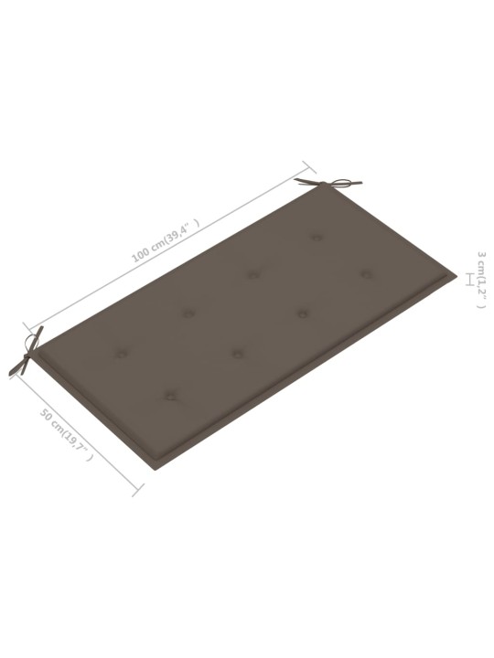 Aiapink pruunikashalli padjaga, 112 cm, toekas tiikpuu