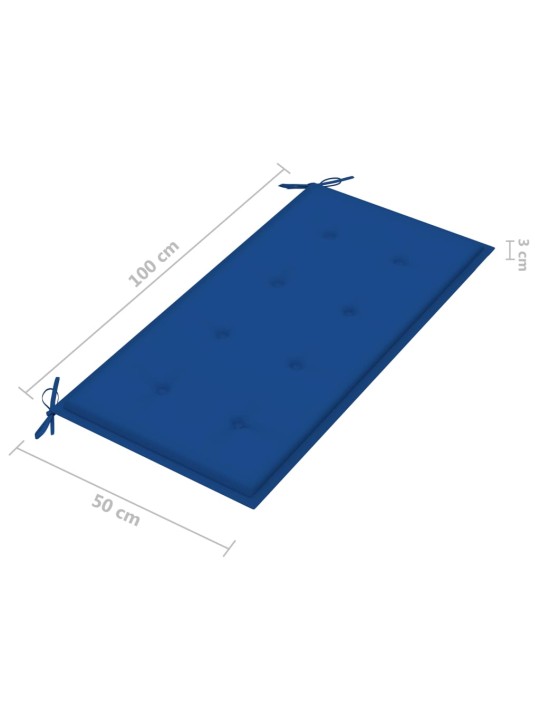 Aiapink sügavsinise padjaga, 112 cm, toekas tiikpuu