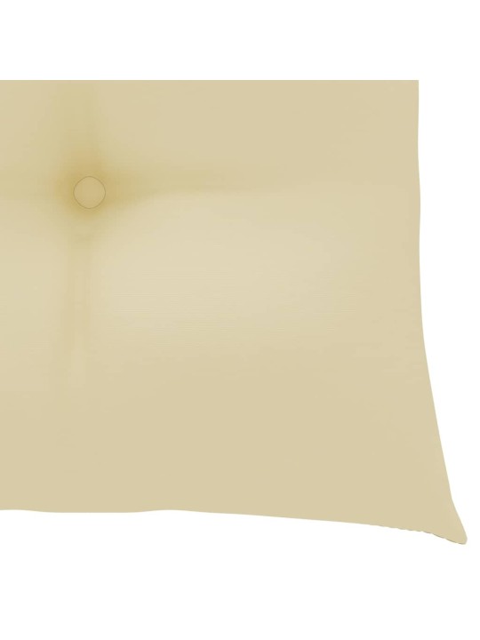 Aiatoolid, 2 tk, kreemjasvalgete istmepatjadega, tiikpuu