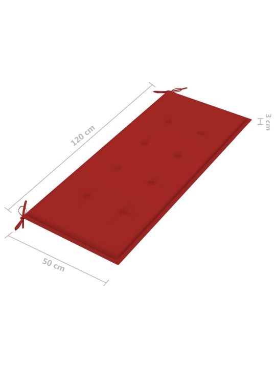 Virnastatav aiapink padjaga, 128,5 cm, toekas tiikpuu