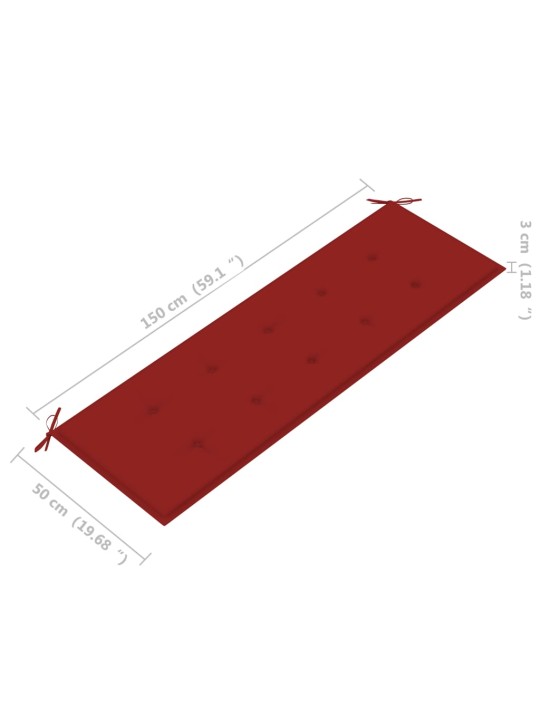 Virnastatav aiapink padjaga, 159 cm, toekas tiikpuu