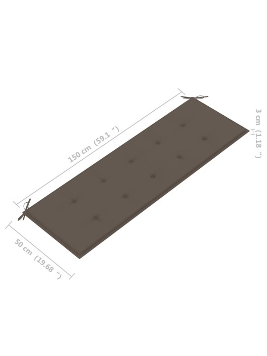Virnastatav aiapink padjaga, 159 cm, toekas tiikpuu