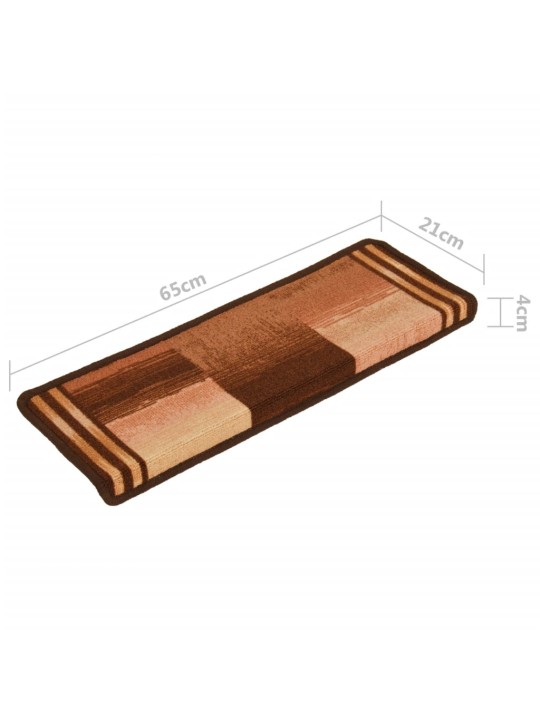 Isekleepuv trepivaip, 15 tk, 65x21x4 cm, pruun