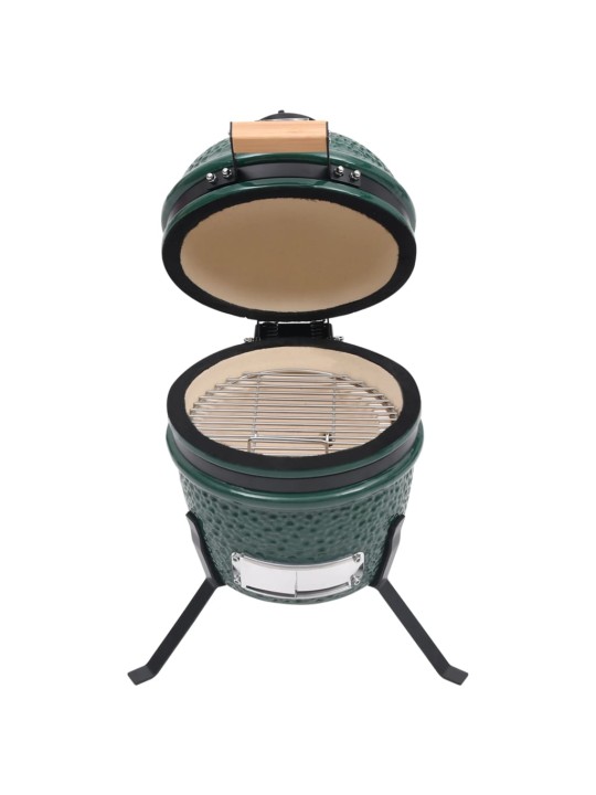 Kaks ühes kamado grill-suitsuahi, keraamiline, 56 cm, roheline