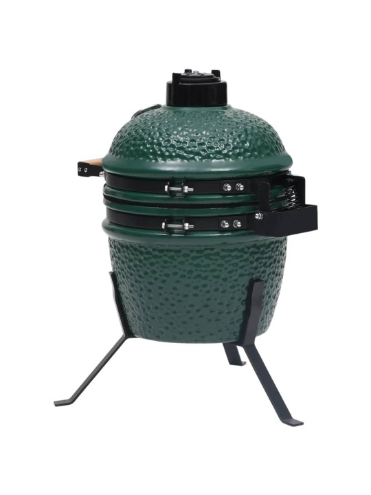 Kaks ühes kamado grill-suitsuahi, keraamiline, 56 cm, roheline